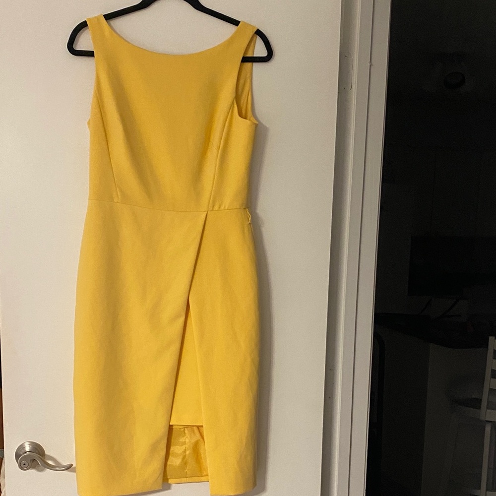 White House Black Market Yellow Midi Dress